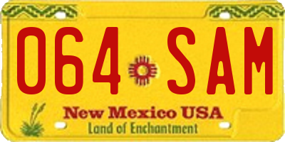 NM license plate 064SAM