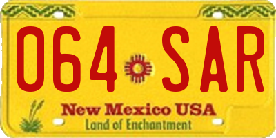 NM license plate 064SAR