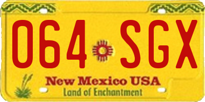 NM license plate 064SGX