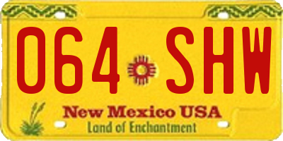 NM license plate 064SHW