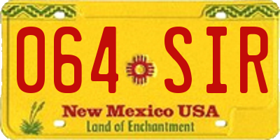 NM license plate 064SIR