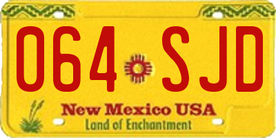 NM license plate 064SJD