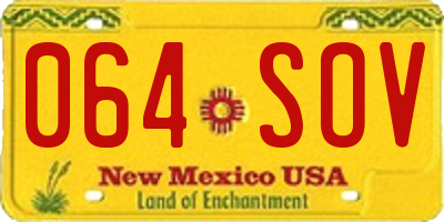NM license plate 064SOV