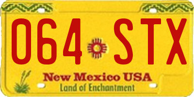 NM license plate 064STX