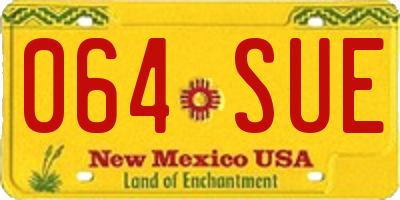 NM license plate 064SUE