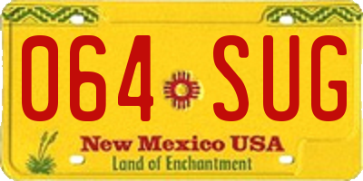 NM license plate 064SUG