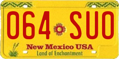NM license plate 064SUO