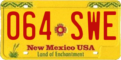 NM license plate 064SWE