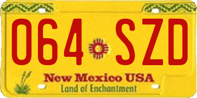 NM license plate 064SZD