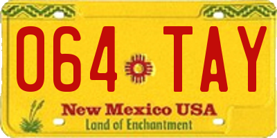 NM license plate 064TAY
