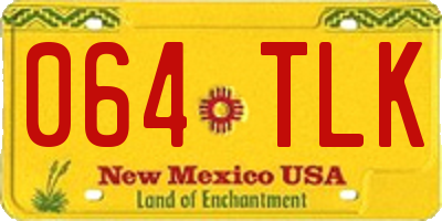 NM license plate 064TLK