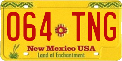NM license plate 064TNG