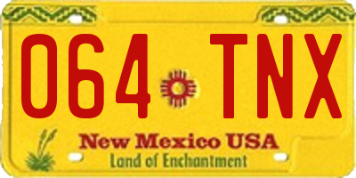 NM license plate 064TNX