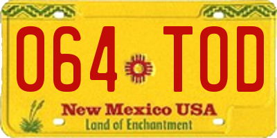 NM license plate 064TOD