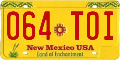 NM license plate 064TOI