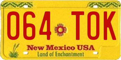 NM license plate 064TOK