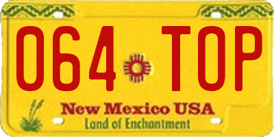 NM license plate 064TOP