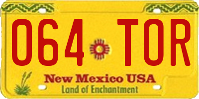 NM license plate 064TOR