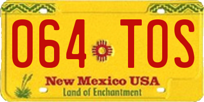 NM license plate 064TOS