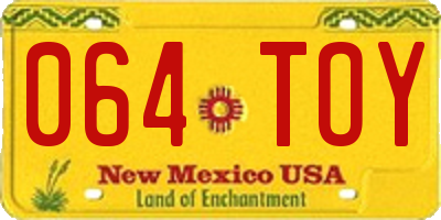 NM license plate 064TOY