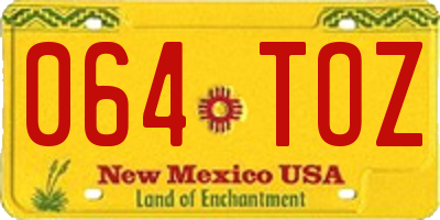 NM license plate 064TOZ
