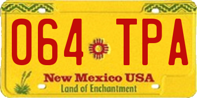 NM license plate 064TPA