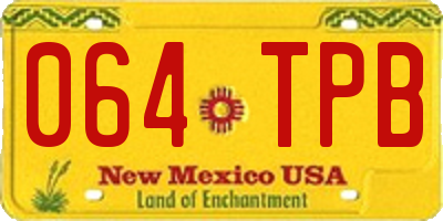 NM license plate 064TPB