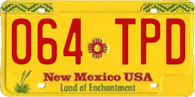 NM license plate 064TPD