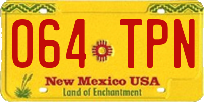 NM license plate 064TPN