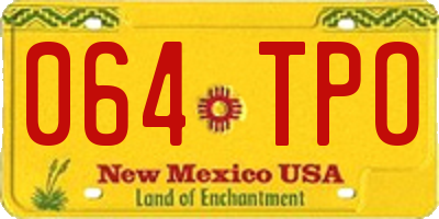 NM license plate 064TPO