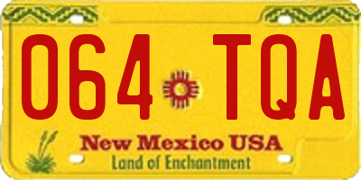 NM license plate 064TQA