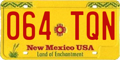 NM license plate 064TQN