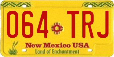 NM license plate 064TRJ