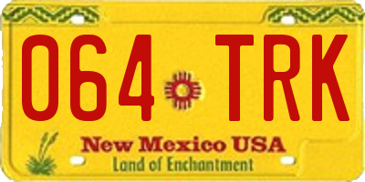 NM license plate 064TRK