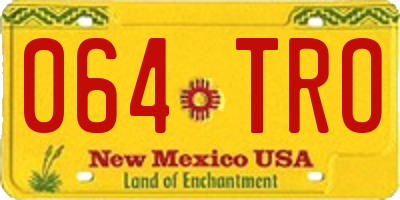 NM license plate 064TRO