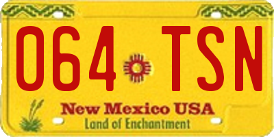 NM license plate 064TSN
