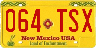 NM license plate 064TSX