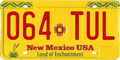 NM license plate 064TUL