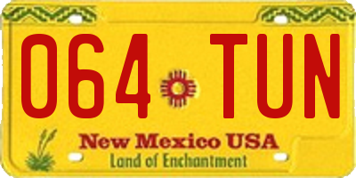 NM license plate 064TUN