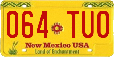 NM license plate 064TUO