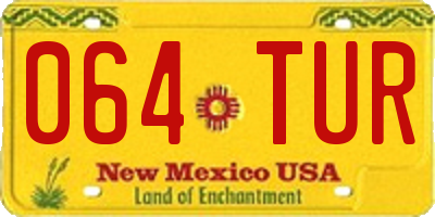 NM license plate 064TUR