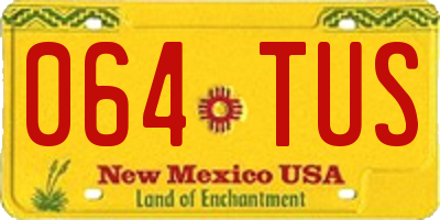 NM license plate 064TUS