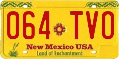 NM license plate 064TVO