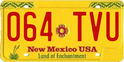 NM license plate 064TVU