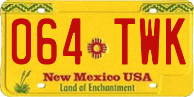 NM license plate 064TWK