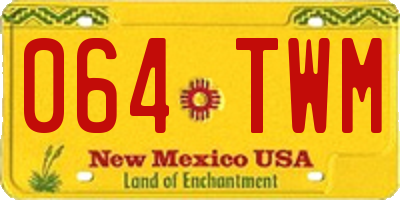 NM license plate 064TWM