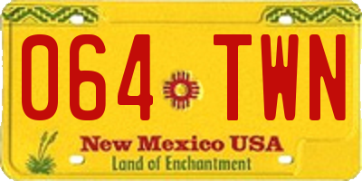 NM license plate 064TWN