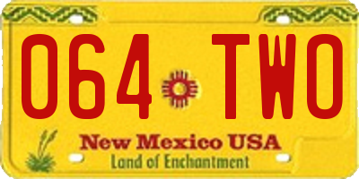 NM license plate 064TWO