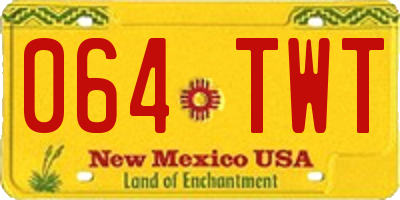 NM license plate 064TWT