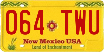NM license plate 064TWU